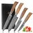 Wakoli Edib Pro Damastmesser Set 4-tlg. 8-17 cm Pakkaholzgriffe