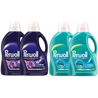 PERWOLL Flüssig-Set 4x 27 Waschladungen (108WL) 2x Black Blütenmeer & 2x Sport, Feinwaschmittel erneuert dunkle Farben und Fasern & Hygiene Waschmittel, entfernt schlechte Gerüche