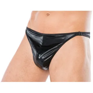 Andalea String Herren wetlook String in schwarz Männer Dessous String schwarz L/XL