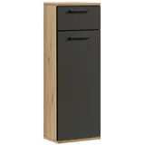mokebo Der Matrose Bad-Beistellschrank 33 x 91 x 34 cm Schwarz/Eiche