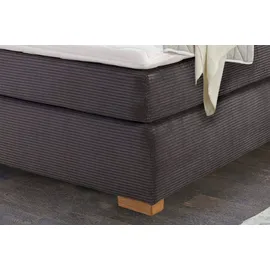 Jockenhöfer Boxspringbett JOCKENHÖFER GRUPPE "Romy erhältlich in 140 & 180cm Breite", grau (grau 426, 09), B:156cm L:213cm, Bezug Bett: Microfaser (100% Polyester);Topper und Matratzenspiegel: 100% Polyester, Komplettbetten, Boxspringbett, Cordstoff,