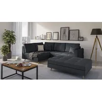 S-style möbel - Ecksofa und Fußhocker Matthias aus Anthrazit