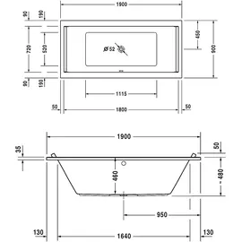 Duravit Starck Rechteckbadewanne 90 x 190 cm (700340000000000)