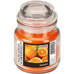 Papstar Duftkerzen im Glas, Orange, Ø 63 mm · 85 mm, "Flavour", 6 Stück