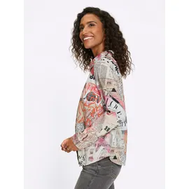 Heine Druckbluse ecru 48