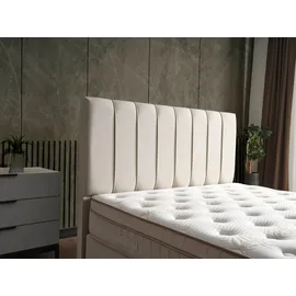 Villa Möbel Alize Polsterbett 150x200 - Farbe: Beige - Set: Bettkasten-Kopfteil - Matratze - Beige