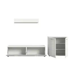 Möbel Kraft Wohnkombination ¦ weiß ¦ Maße (cm): B: 255 H: 160
