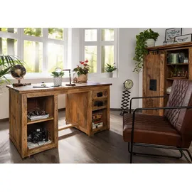 Massivmoebel24 Schreibtisch Mango natur lackiert