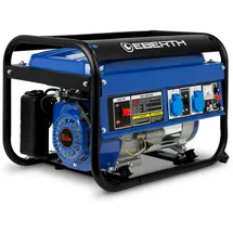 Eberth 3000 Watt Notstromaggregat Stromerzeuger Stromaggregat mit 6,5 PS Benzinmotor, 4-Takt, luftgekühlt, 2x 230V, 1x 12V, Seilzugstart, Automatischer Voltregler AVR, Ölmangelsicherung, Voltmeter