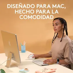 Logitech Lift fuer Mac Vertical Ergonomische Kabellose Maus Off White