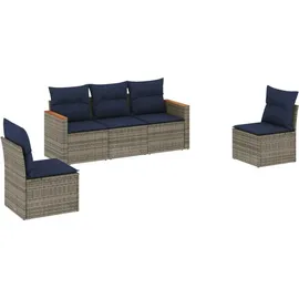 vidaXL 5-teiliges Gartensofa-Set Loungeset grau