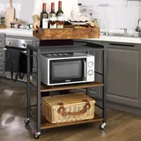 VASAGLE Servierwagen, mit Tablett, Vintagebraun