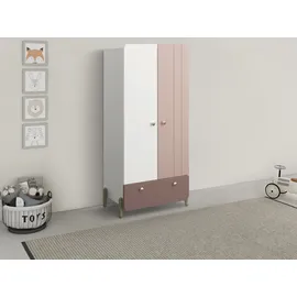 Demeyere Kinderkleiderschrank Jade 94,6 x 187,6 x 51,5 cm Eiche lackiert rosa
