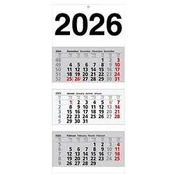 3-Monats-Wandkalender 2026
