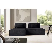 Furnisell Modular Cord Ecksofa Sofa "LUCCA", Schwarz - Schwarz
