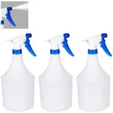 Relaxdays Sprühflasche 3er Set, Weiß-blau