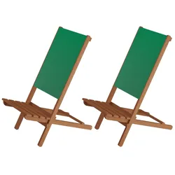 Erst-Holz Wikingerstuhl-Set Lagerfeuerstuhl Anglerstuhl Strandstuhl Partystuhl Stofffarbe grün V-10-362