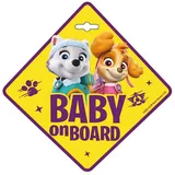 PAW PATROL Warnschild Baby on Board Schild Auto mit Saugnapf Hinweis Schild fürs Fenster