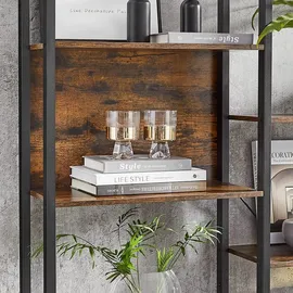 VASAGLE Bücherregal 158 x 24 x 166 cm Braun-Schwarz