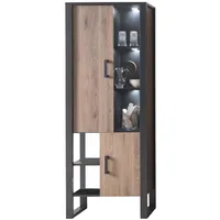 HOMETREND Regalschrank II Nordi - Okapi Nuss / Schwarz