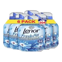 Lenor Frischluft-Weichspüler, 6 x 34 Waschgänge, Morgenfrische – Frische Ultra konzentriert – recycelte Flasche