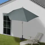 Mendler Sonnenschirm halbrund Parla, Halbschirm Balkonschirm, UV 50+ Polyester/Alu 3kg ~ 300cm anthrazit mit Ständer
