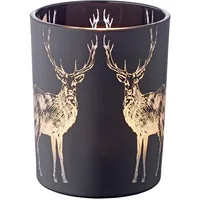 Edzard Teelichtglas Tiu Glas Schwarz