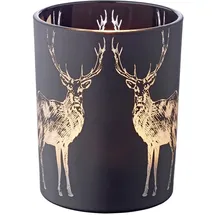 Edzard Teelichtglas Tiu Glas Schwarz