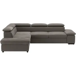 sit&more Ecksofa Alcudia L-Form, mit Armteilverstellung, optional Kopfteilverstellung und Bettfunktion grau