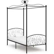 vidaXL Himmelbett 90 x 200 cm Schwarz