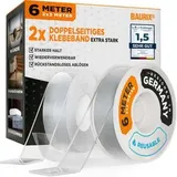 BAURIX BAURIX® Nano-Tape, extra stark, transparent, PP, 30mm x 3m, 2 Stück