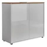 BMG Möbel Kommode Mailand 4 Weiß/Eiche Artisan