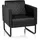 HJH Office Loungesessel ARUBA BLACK Kunstleder 56 x 54,5 x 73 cm Schwarz mit Armlehnen