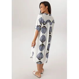 aniston plus Blusenkleid Blau/Beige/Weiß 44