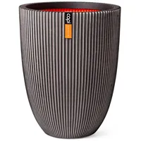 Capi Europe Capi Übertopf Kugel Groove elegant Anthrazit 46 x 58 cm