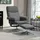 Homcom Relaxsessel Samt 78 x 106 x 85 cm Dunkelgrau mit Hocker