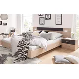 Schlafzimmer-Set WIMEX "Angie", grau (hickory oak, graphit), Setmit Kleiderschrank Breite 225cm, Bett Liegefläche 180, B: 180cm, Schlafzimmermöbel-Sets