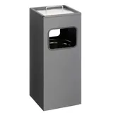 Durable Papierkorb Metall mit Ascher eckig, anthrazit,