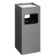 Durable Papierkorb Metall mit Ascher eckig, anthrazit,
