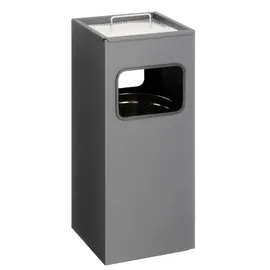 Durable Papierkorb Metall mit Ascher eckig, anthrazit,