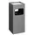 Durable Papierkorb Metall mit Ascher eckig, anthrazit,