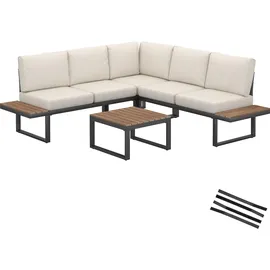 Tectake Eliar Loungeset schwarz