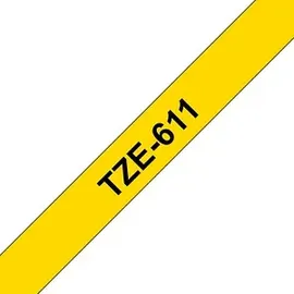 Brother TZ-611 schwarz auf gelb 0,6cm x 8m