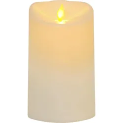 LED Stumpenkerze M-Twinkle für außen, flackernd Timer 15cm, batteriebetriebene