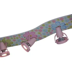 NIERMANN Deckenleuchte "Bunte Blumen", bunt, H: 15cm, Lampen, Strahlerleiste Bunte Blumen, XXL, Kinderlampe