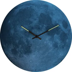 Wanduhr NEXTIME BLUE MOON DOME - blau