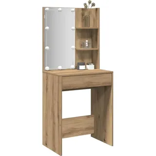 vidaXL Schminktisch mit LED-Leuchten Artisan-Eiche 60x40x140 cm