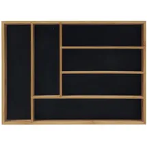 Relaxdays Besteckkasten Bambus Hellbraun Schwarz