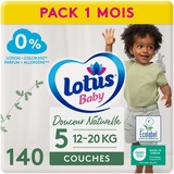 lotus Baby Douceur Naturelle Windeln, Größe 5 (12-20 kg), 1 Monat, 140 Windeln