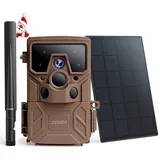 iZEEKER 4G LTE Solar Wildkamera, 2K 14MP Wildkamera mit 940nm Unsichtbaren LEDs, App-Steuerung, Echtzeitalarm, 120° Weitwinkel 0,1s Auslösezeit IP66 Wasserdicht mit SIM-Karte & 32GB Micro SD-Karte